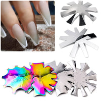 Pro 12 Style Easy French Smile Cut V Line Edge Trimmer Nail Cutter Almond Design Nail Stencil Styling Mold French Manicure Tools
